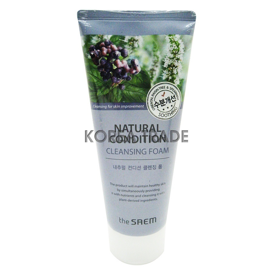 Saem Natural Condition Cleansing Foam Soothing Ortiental Raisin Tree&Sprmint