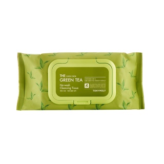 TONYMOLY THE CHOK CHOK GREEN TEA No-Wash Cleansing Tissue Салфетки для снятия макияжа с экстрактом зеленого чая