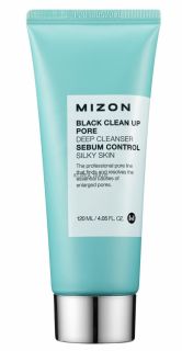 MIZON Black Clean Up Pore Deep Cleanser Очищающая пенка-скраб для борьбы с расширенными порами 