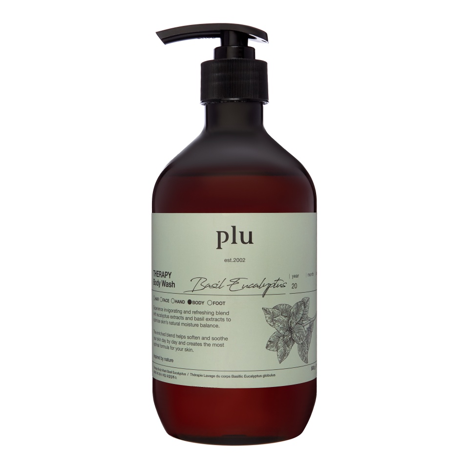 PLU Therapy Body Wash Basil Eucalyptus 500