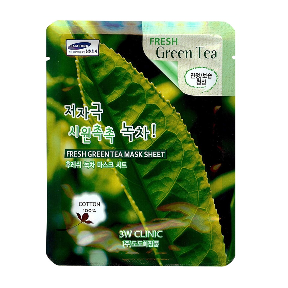 3W CLINIC Fresh Green Tea Mask Sheet
