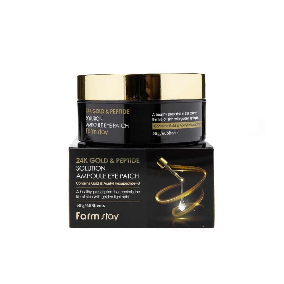 FarmStay 24K Gold & Peptide Solution Ampoule Eye Patch 24-