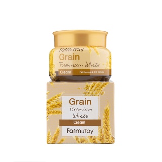 FarmStay Grain Premium White Cream Осветляющий крем с маслом ростков пшеницы