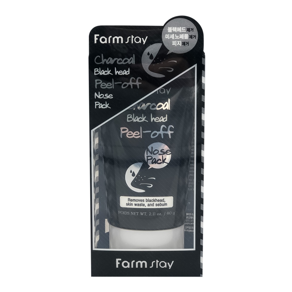 FarmStay Charcoal Black Head Peel-off Nose Pack -