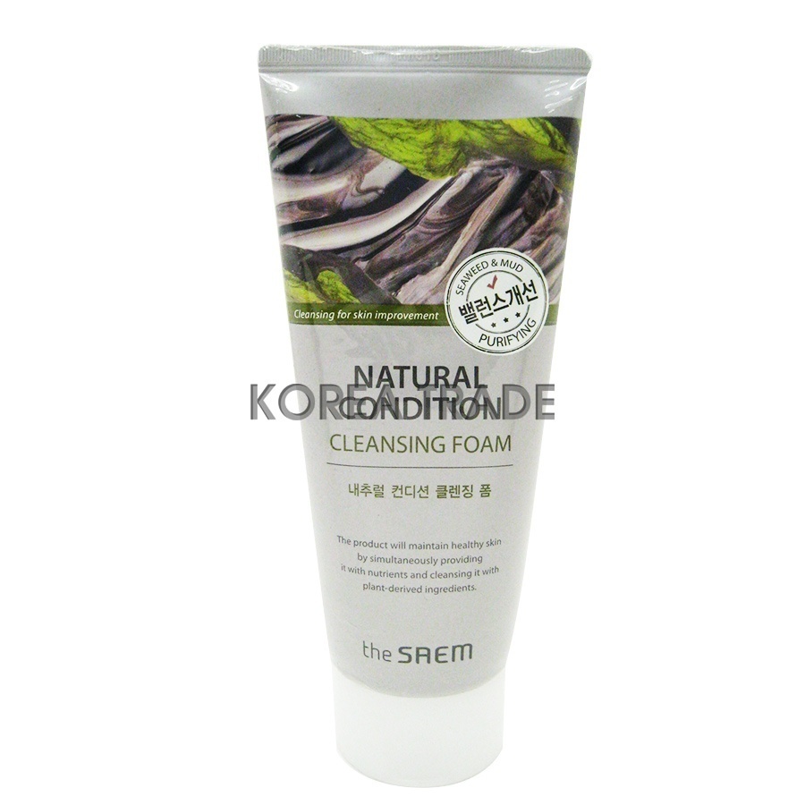 Saem Natural Condition Cleansing Foam [Purifying] SEAWEED&MUD
