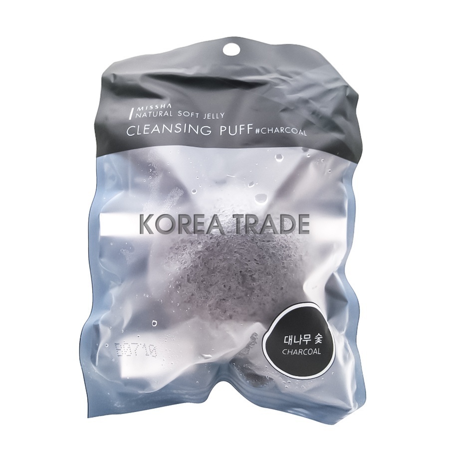 MISSHA Natural Soft Jelly Cleansing Puff Charcoal