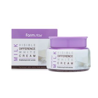 FarmStay Milk Visible Difference White Cream Увлажняющий  крем для лица с молочными протеинами