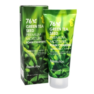 FarmStay 76 Green Tea Seed Premium Moisture Foam Cleansing Ультраувлажняющая пенка для умывания