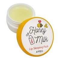 A'PIEU Honey & Milk Lip Sleeping Pack Ночная маска для губ с медом и молочными протеинами - оптом