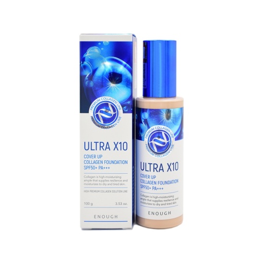 ENOUGH Ultra X10 Cover Up Collagen Foundation SPF50+ PA+++ #21 оптом