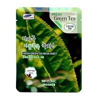 3W CLINIC Fresh Green Tea Mask Sheet Увлажняющая тканевая маска с экстрактом зеленого чая - оптом