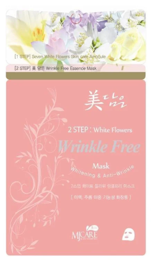 MJCARE MIDAMEUN 2STEP WHITE FLOWERS WRINKLE FREE MASK оптом