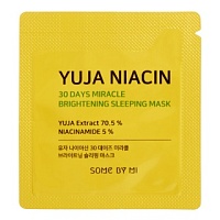 SOME BY MI YUJA NIACIN 30 DAYS MIRACLE BRIGHTENING SLEEPING MASK [POUCH] Sachet Ночная маска для лица с экстрактом юдзу - оптом