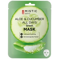 MISTIC ALOE & CUCUMBER ALL DAYS Sheet mask Тканевая маска для лица с экстрактами огурца и алоэ - оптом