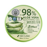 3W CLINIC 98% Aloe Vera Soothing Gel Универсальный увлажняющий гель с алоэ вера - оптом