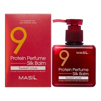 MASIL 9 PROTEIN PERFUME SILK BALM SWEET LOVE Несмываемый протеиновый бальзам для поврежденных волос с ароматом ириса 180мл - оптом
