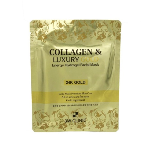 1+1 3W CLINIC Collagen & Luxury Gold Energy Hydrogel Facial Mask оптом